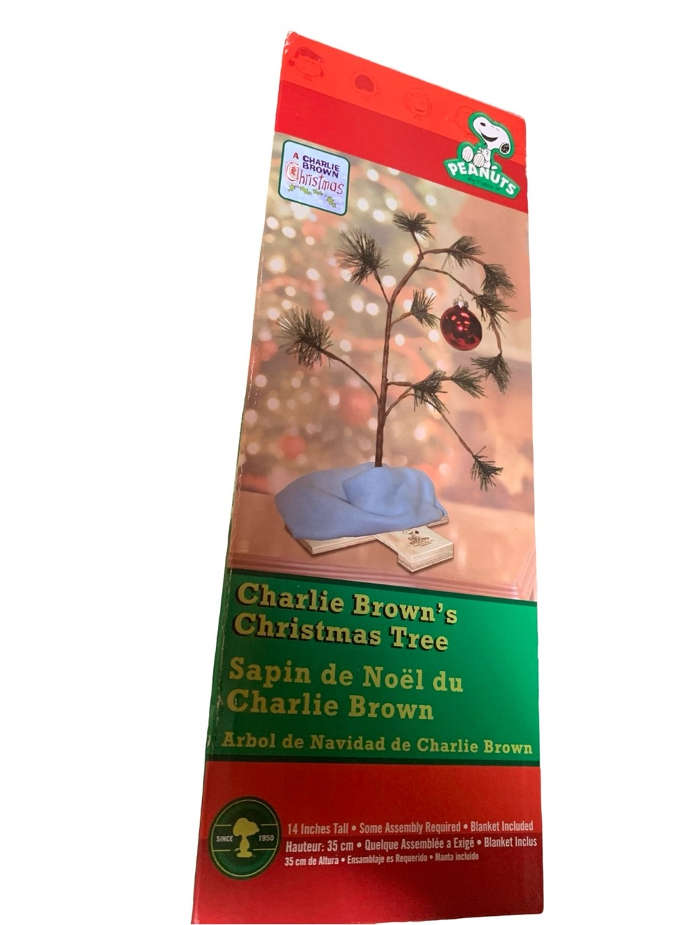 Peanuts Charlie Brown's Christmas Tree 14" Tree W/ Original Box & Linus' Blanket